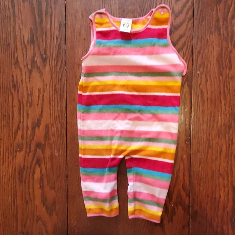 Gap newborn 3m striped fleece overalls